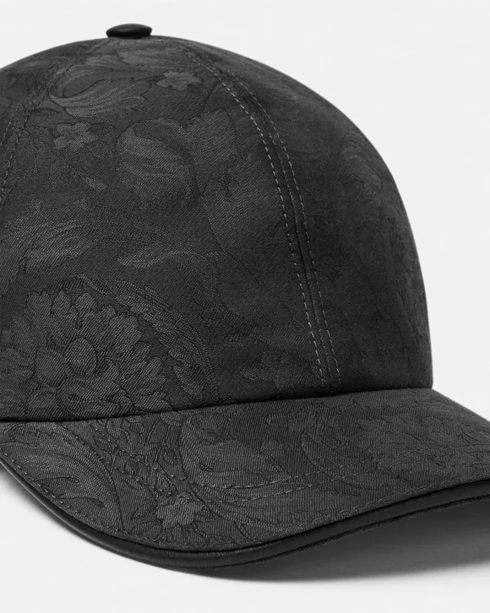 Barocco Jacquard Baseball Cap Gray WomenMen Versace Hats and Caps