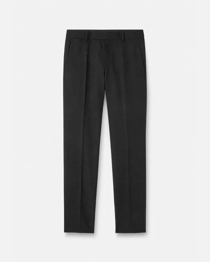 Barocco Jacquard Formal Trousers Black Men Versace Blazers and Suits