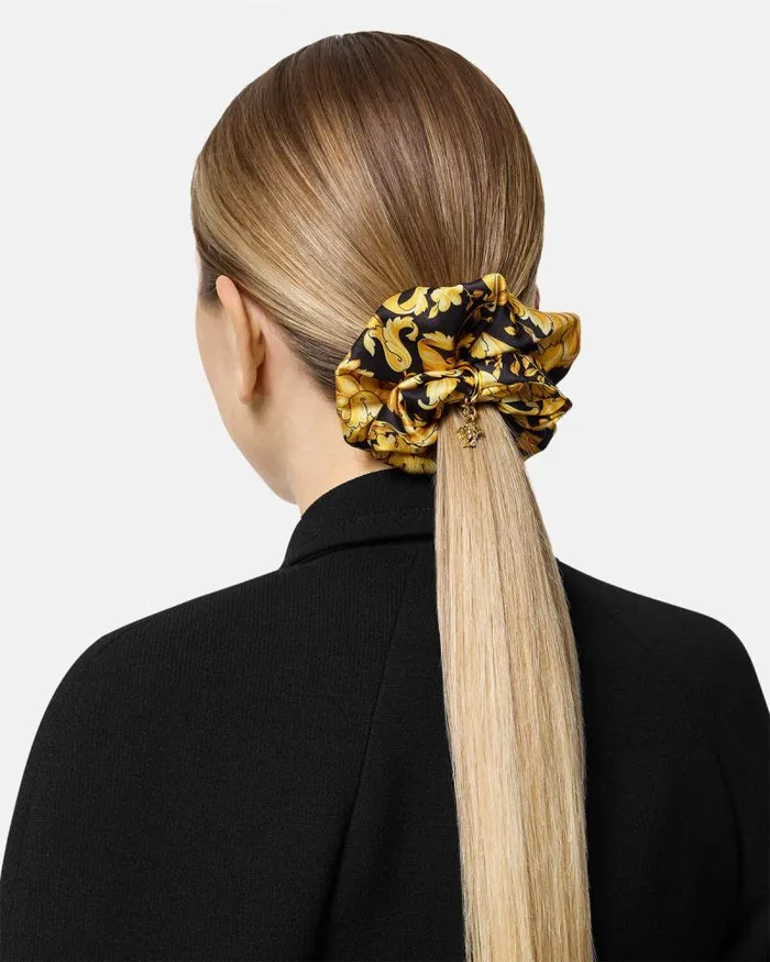 Barocco Scrunchie Blackprint Women Versace Hair Accessories