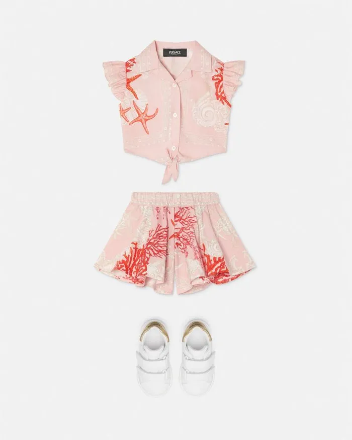 Barocco Sea Baby Shorts Coral Children Versace Clothing