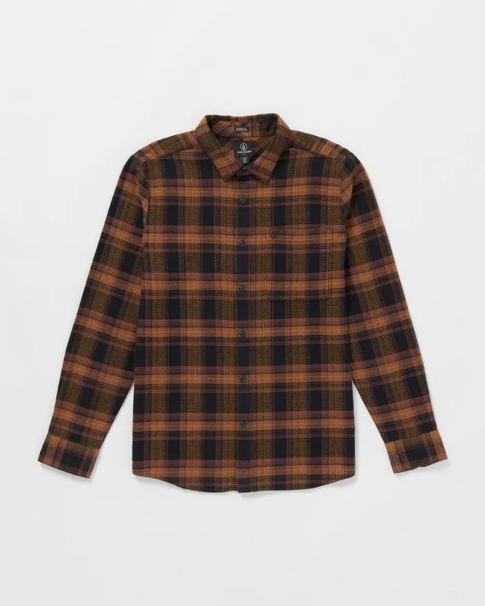 Baystone Flannel Long Sleeve Shirt 8211 Black Mens Volcom Shirts and Flannels