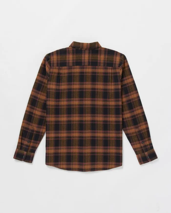 Baystone Flannel Long Sleeve Shirt 8211 Black Mens Volcom Shirts and Flannels