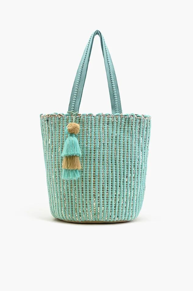 Beach Bags Natural Beauty Upcyled Hand Woven Mint Tote 8211 America and Beyond Women Beach Bags Natural Beauty Upcyled Hand Woven Mint Tote 8211 America and Beyond Women