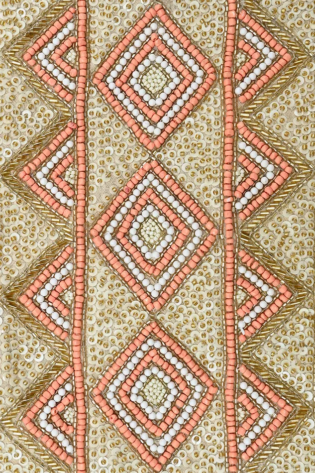 Beach Bags Women America and Beyond Rose Gold ToteHand Beaded Metallic Tote For Women