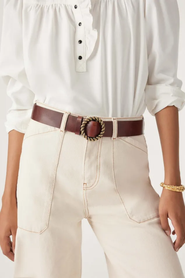 Belt With Buckle Beus Brown Women Baandsh Belts