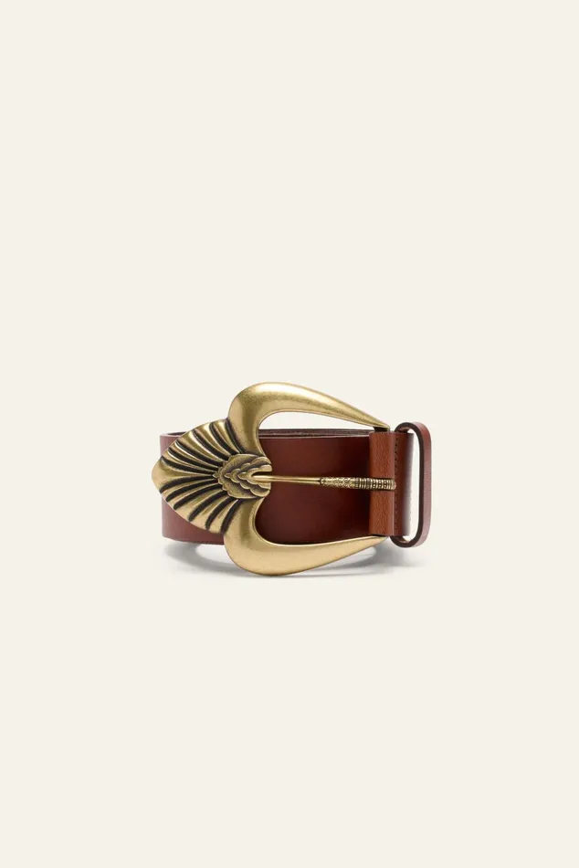 Belt With Metal Buckle Billie Brown Women Baandsh Belts