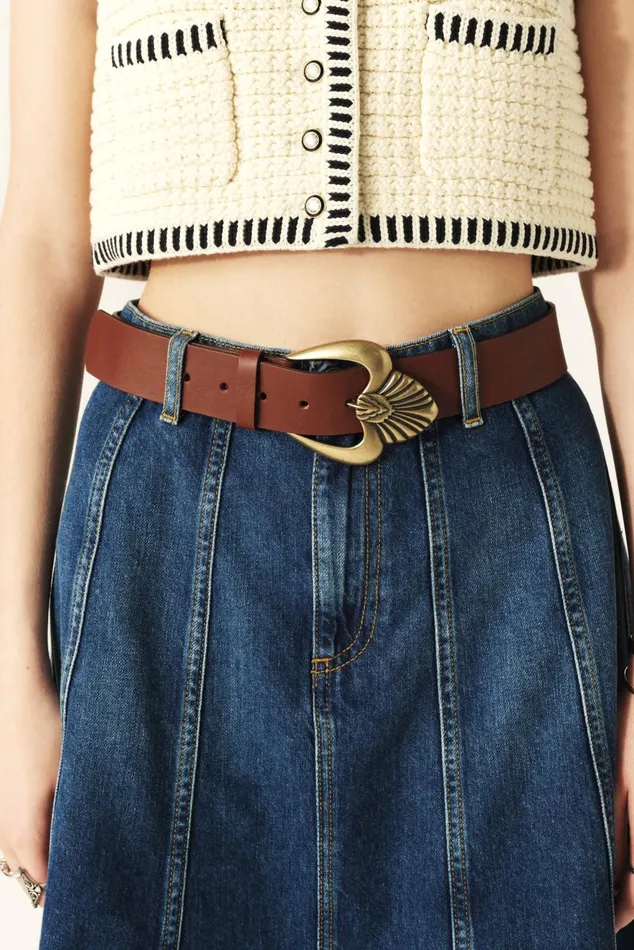 Belt With Metal Buckle Billie Brown Women Baandsh Belts