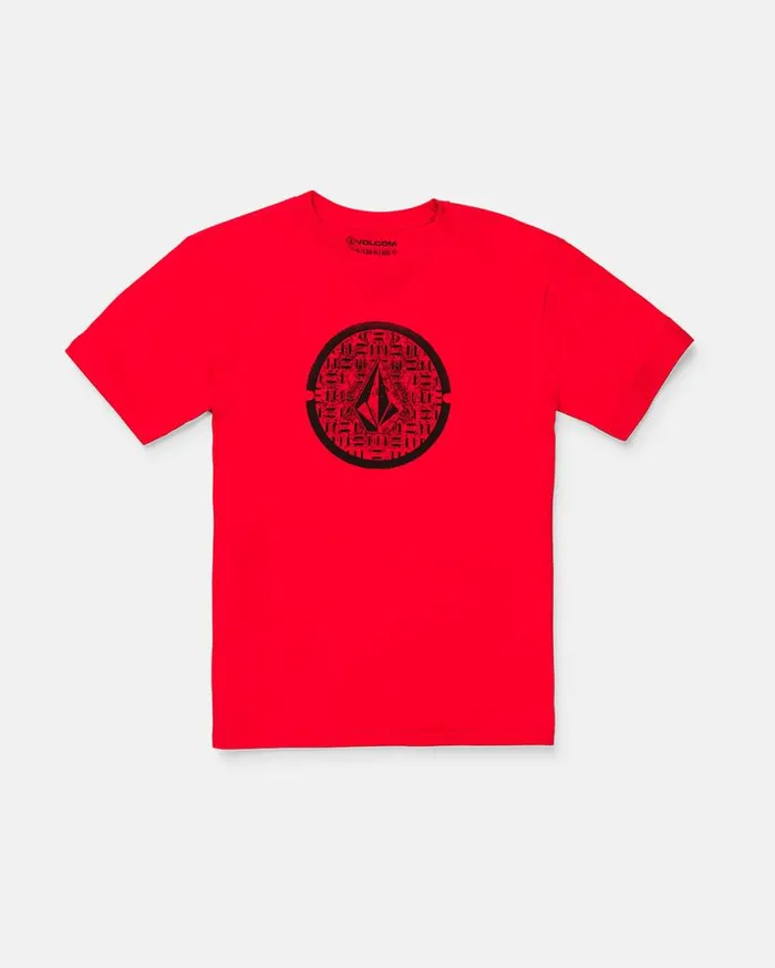 Big Boys Circle Stone Short Sleeve Tee 8211 Red Kids Volcom TShirts and Tanks