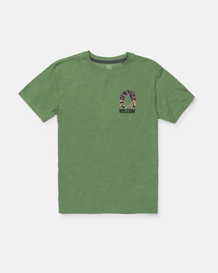 Big Boys Filler Up Short Sleeve Tee 8211 Green Kids Volcom TShirts and Tanks