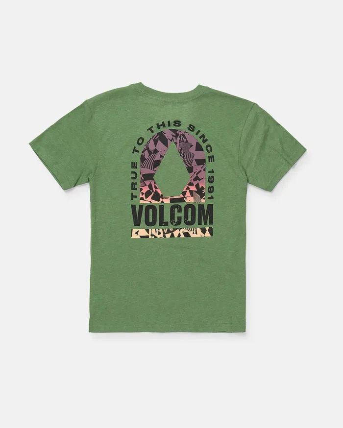Big Boys Filler Up Short Sleeve Tee 8211 Green Kids Volcom TShirts and Tanks