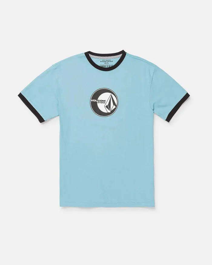 Big Boys Stone Coast Ringer Short Sleeve Tee 8211 Blue Kids Volcom TShirts and Tanks Big Boys Stone Coast Ringer Short Sleeve Tee 8211 Blue Kids Volcom TShirts and Tanks