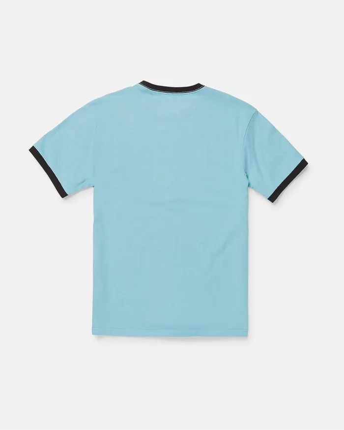 Big Boys Stone Coast Ringer Short Sleeve Tee 8211 Blue Kids Volcom TShirts and Tanks