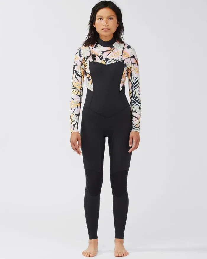 Billabong 43 Salty Dayz Chest Zip Full Wetsuit Paradise Black Womens Wetsuits