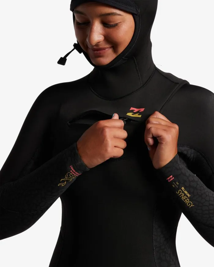 Billabong 54 Synergy Hooded Chest Zip Full Wetsuit Wild Black Womens Wetsuits Billabong 54 Synergy Hooded Chest Zip Full Wetsuit Wild Black Womens Wetsuits