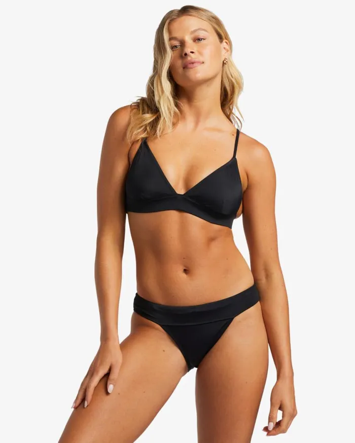 Billabong ADiv Banded Triangle Bikini Top Black Womens Bikinis