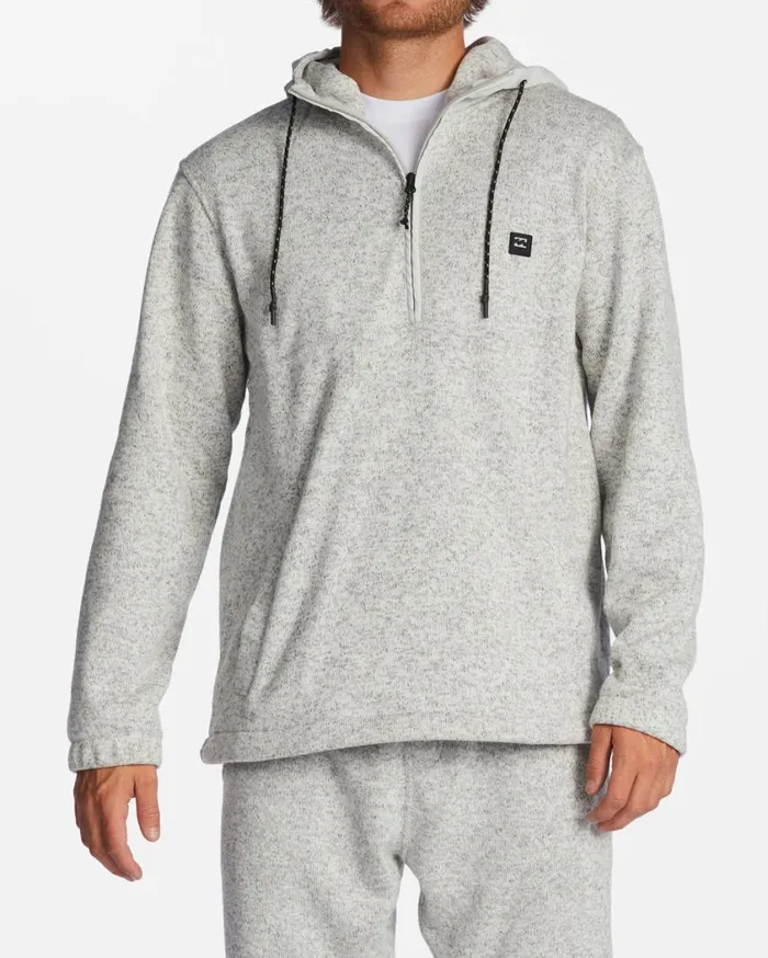 Billabong ADiv Boundary Hooded HalfZip Pullover Grey Heather Mens Hoodies and Fleece Billabong ADiv Boundary Hooded HalfZip Pullover Grey Heather Mens Hoodies and Fleece