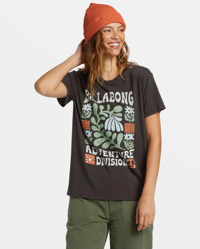 Billabong ADiv TShirt Off Black Womens Graphic Tees and Tanks Billabong ADiv TShirt Off Black Womens Graphic Tees and Tanks