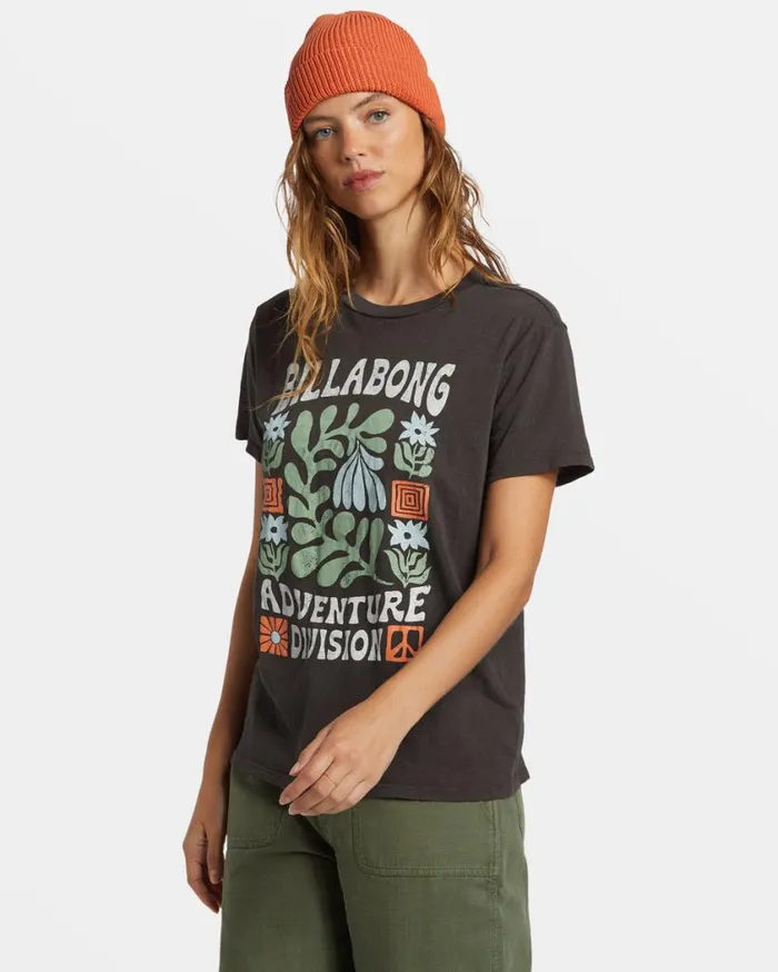 Billabong ADiv TShirt Off Black Womens Graphic Tees and Tanks Billabong ADiv TShirt Off Black Womens Graphic Tees and Tanks