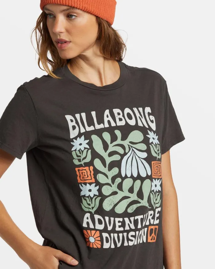 Billabong ADiv TShirt Off Black Womens Graphic Tees and Tanks Billabong ADiv TShirt Off Black Womens Graphic Tees and Tanks