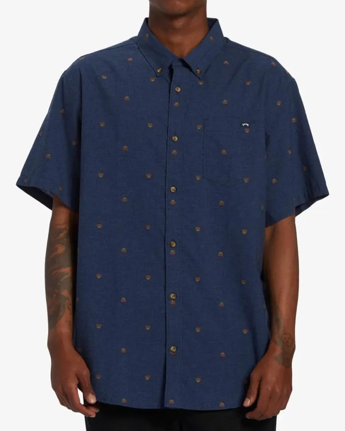 Billabong All Day Jacquard Short Sleeve Woven Shirt Navy Mens Shirts