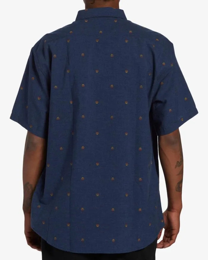 Billabong All Day Jacquard Short Sleeve Woven Shirt Navy Mens Shirts Billabong All Day Jacquard Short Sleeve Woven Shirt Navy Mens Shirts