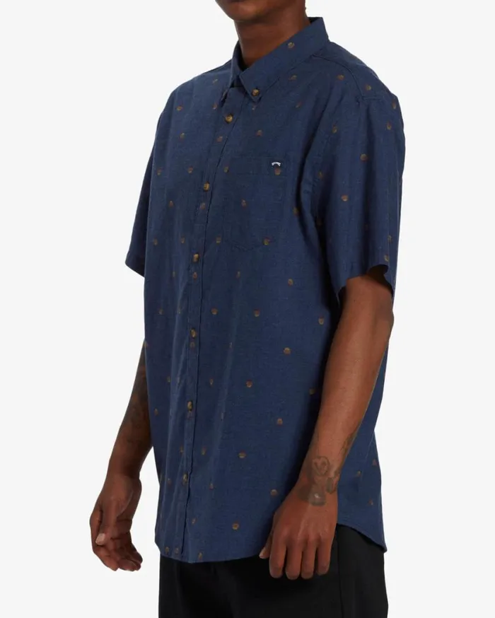 Billabong All Day Jacquard Short Sleeve Woven Shirt Navy Mens Shirts Billabong All Day Jacquard Short Sleeve Woven Shirt Navy Mens Shirts