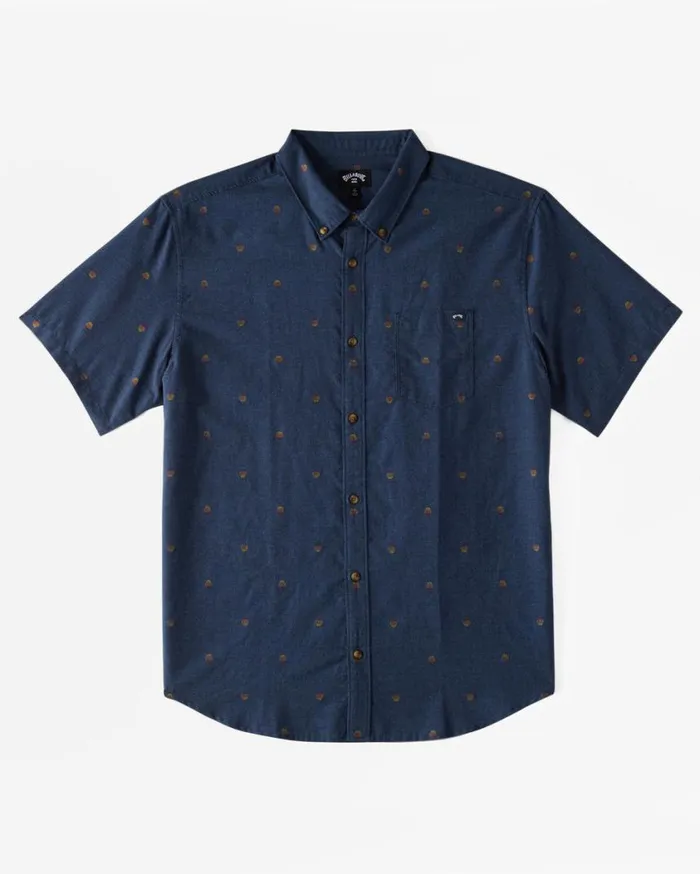 Billabong All Day Jacquard Short Sleeve Woven Shirt Navy Mens Shirts Billabong All Day Jacquard Short Sleeve Woven Shirt Navy Mens Shirts