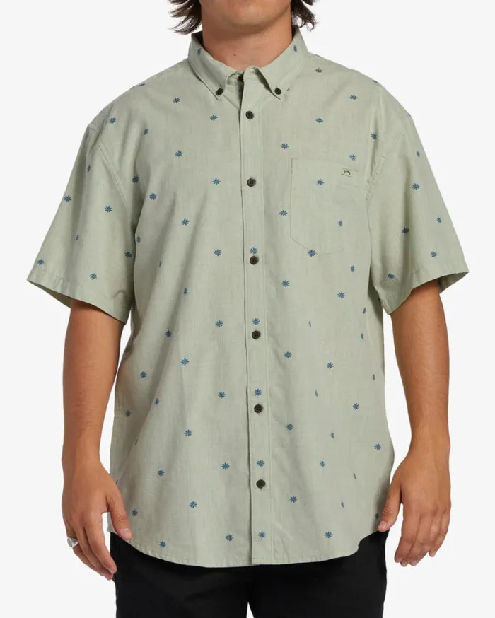 Billabong All Day Jacquard Short Sleeve Woven Shirt Seafoam Mens Shirts