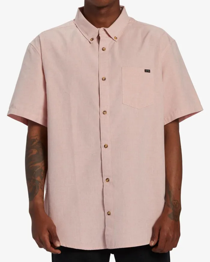 Billabong All Day Short Sleeve Shirt Dusty Pink Mens Shirts