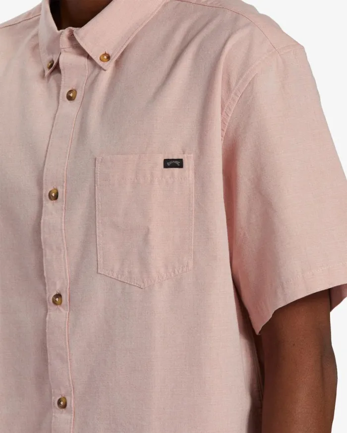 Billabong All Day Short Sleeve Shirt Dusty Pink Mens Shirts Billabong All Day Short Sleeve Shirt Dusty Pink Mens Shirts