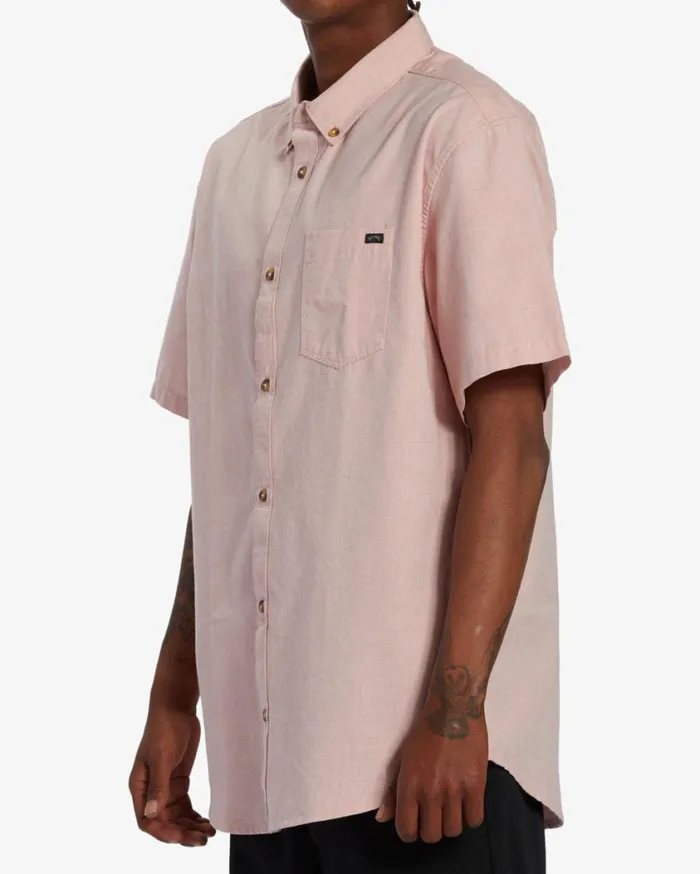 Billabong All Day Short Sleeve Shirt Dusty Pink Mens Shirts Billabong All Day Short Sleeve Shirt Dusty Pink Mens Shirts