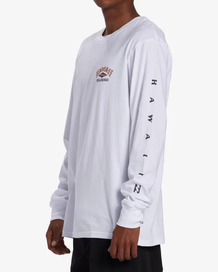 Billabong Arch Hawaii Long Sleeve TShirt White Mens TShirts Billabong Arch Hawaii Long Sleeve TShirt White Mens TShirts