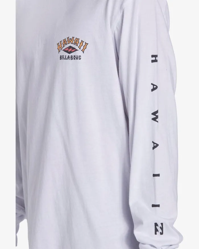 Billabong Arch Hawaii Long Sleeve TShirt White Mens TShirts Billabong Arch Hawaii Long Sleeve TShirt White Mens TShirts