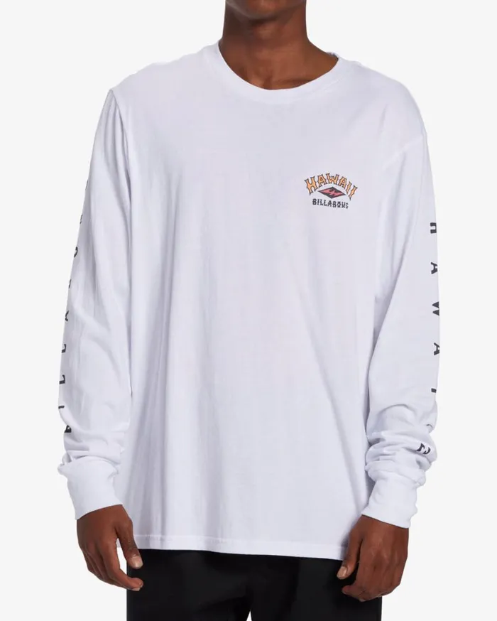 Billabong Arch Hawaii Long Sleeve TShirt White Mens TShirts Billabong Arch Hawaii Long Sleeve TShirt White Mens TShirts