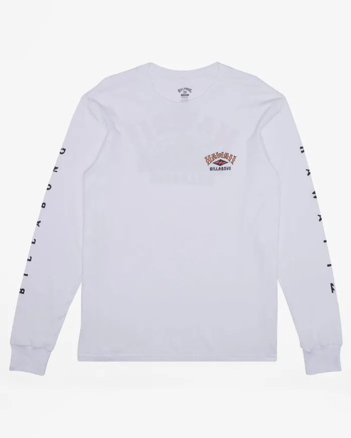 Billabong Arch Hawaii Long Sleeve TShirt White Mens TShirts Billabong Arch Hawaii Long Sleeve TShirt White Mens TShirts