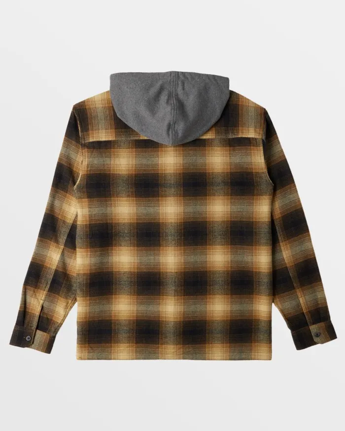 Billabong Baja Hooded Long Sleeve Flannel Shirt Otter Mens Shirts Billabong Baja Hooded Long Sleeve Flannel Shirt Otter Mens Shirts
