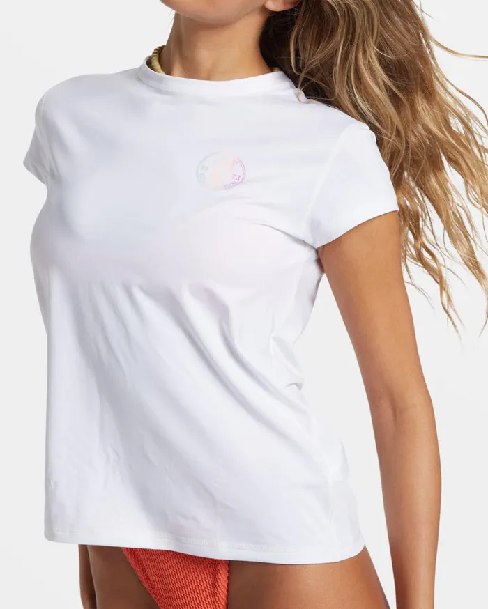 Billabong Core Sunday Short Sleeve Surf Tee White Womens Rashguards and Bodysuits Billabong Core Sunday Short Sleeve Surf Tee White Womens Rashguards and Bodysuits