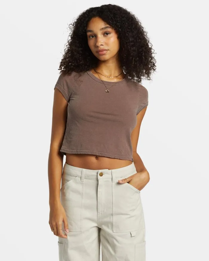 Billabong Daily Tee Knit Kona Womens Tops Billabong Daily Tee Knit Kona Womens Tops