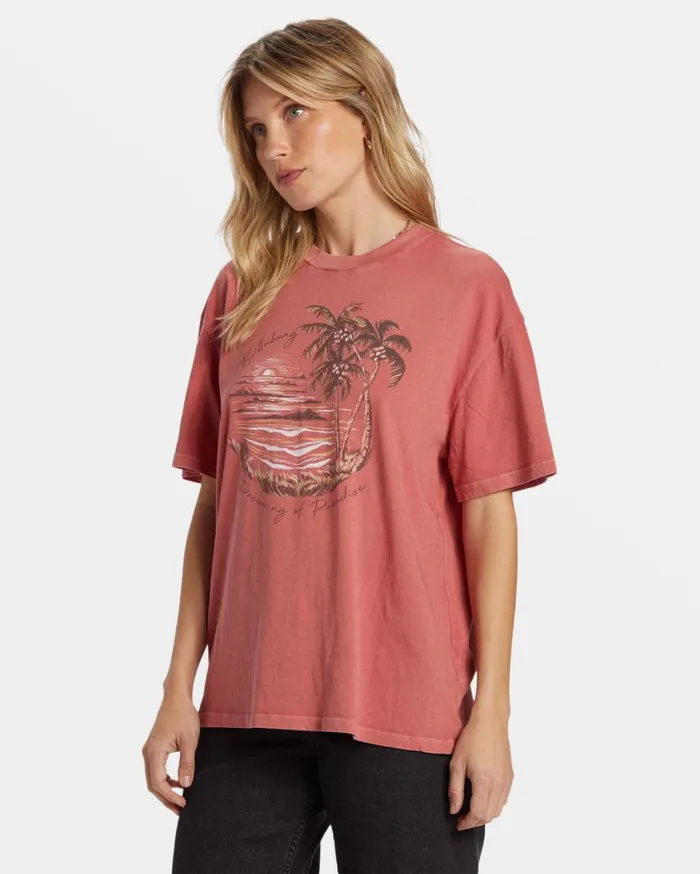 Billabong Dreaming Of Paradise TShirt Red Clay Womens Graphic Tees and Tanks Billabong Dreaming Of Paradise TShirt Red Clay Womens Graphic Tees and Tanks