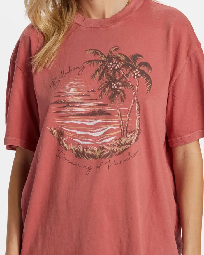 Billabong Dreaming Of Paradise TShirt Red Clay Womens Graphic Tees and Tanks Billabong Dreaming Of Paradise TShirt Red Clay Womens Graphic Tees and Tanks