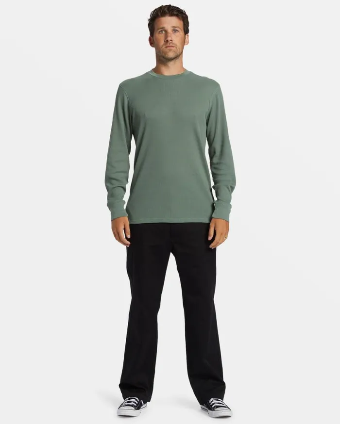 Billabong Essential Long Sleeve Thermal Top Fern Mens Essentials TShirts Billabong Essential Long Sleeve Thermal Top Fern Mens Essentials TShirts