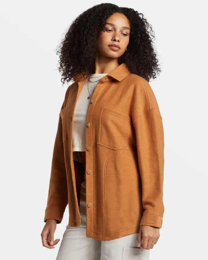 Billabong Everytime Oversized Shacket Sandalwood Womens Jackets Billabong Everytime Oversized Shacket Sandalwood Womens Jackets