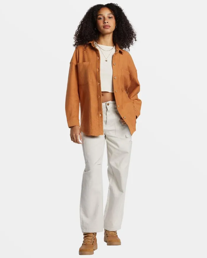 Billabong Everytime Oversized Shacket Sandalwood Womens Jackets Billabong Everytime Oversized Shacket Sandalwood Womens Jackets
