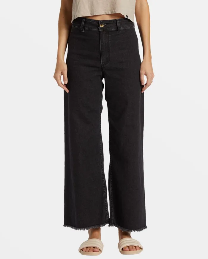 Billabong Free Fall HighWaist Pants Black Rinse Womens Jeans and Pants Billabong Free Fall HighWaist Pants Black Rinse Womens Jeans and Pants