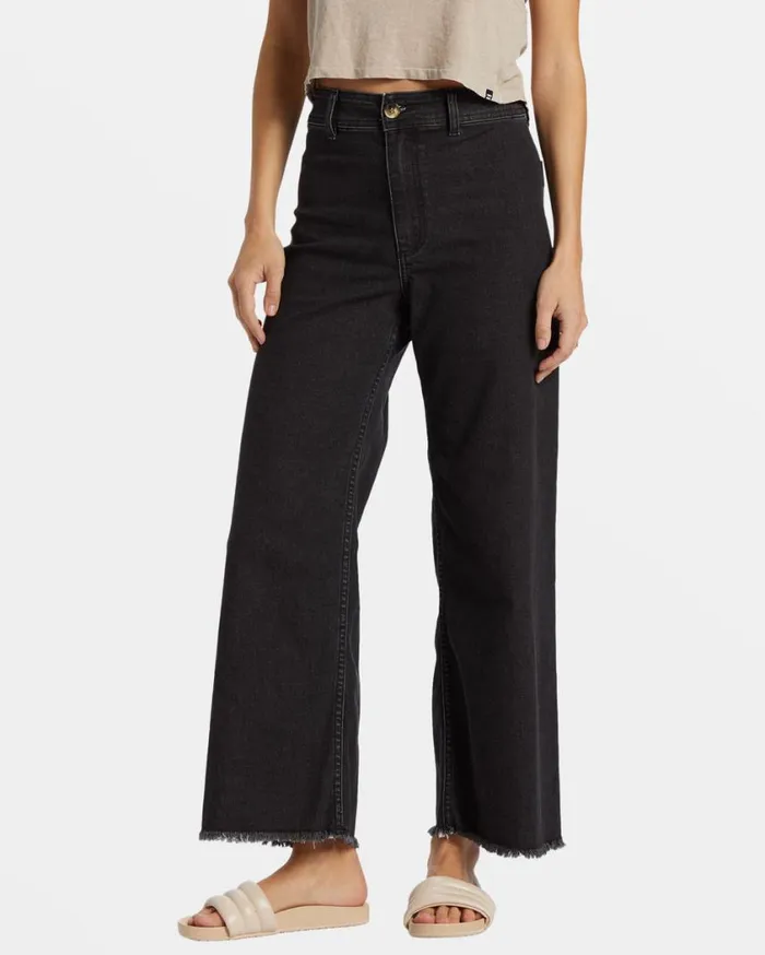 Billabong Free Fall HighWaist Pants Black Rinse Womens Jeans and Pants Billabong Free Fall HighWaist Pants Black Rinse Womens Jeans and Pants