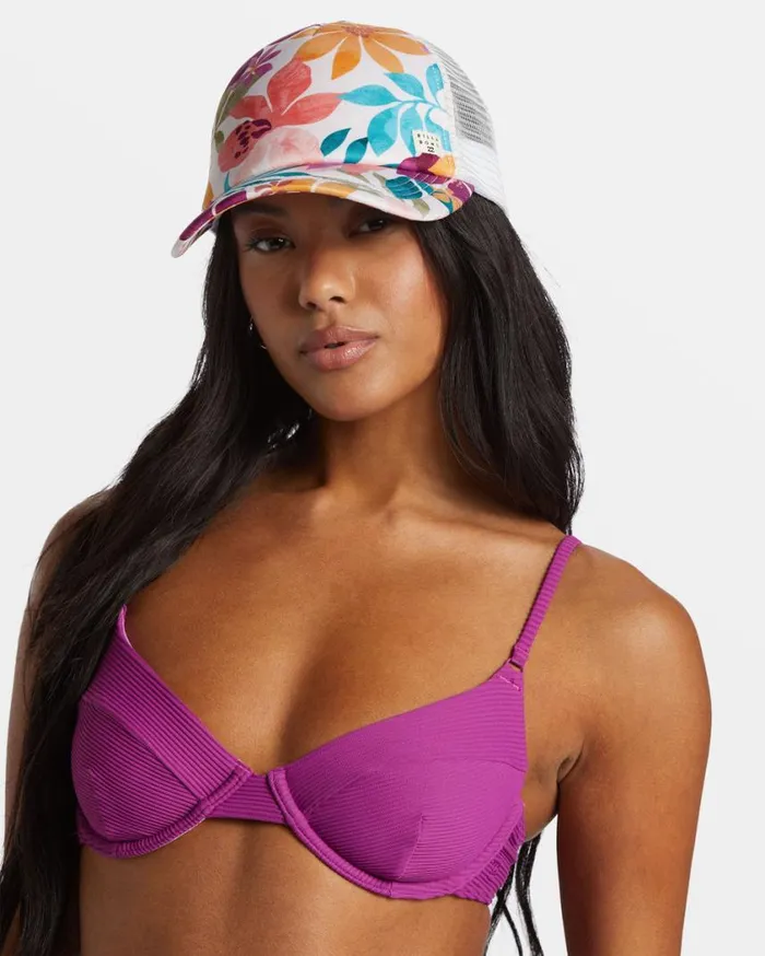 Billabong Heritage Mashup Trucker Hat Berry Bliss Womens Hats and Beanies