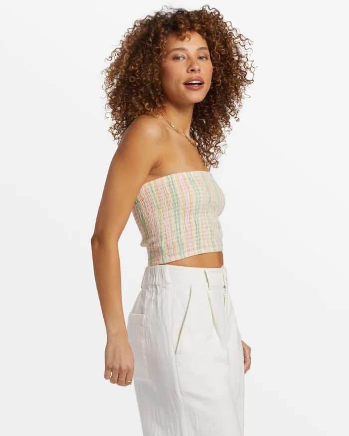 Billabong Keep It Simple Smocked Crop Top Sweet Pink Womens Tops Billabong Keep It Simple Smocked Crop Top Sweet Pink Womens Tops