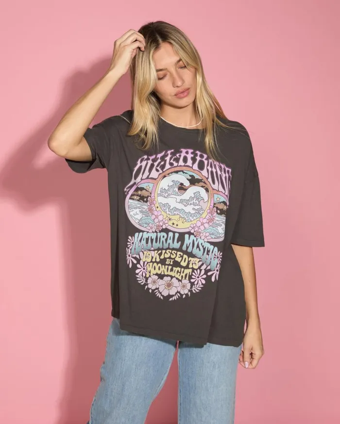 Billabong Natural Mystic TShirt Off Black Womens Tops Billabong Natural Mystic TShirt Off Black Womens Tops