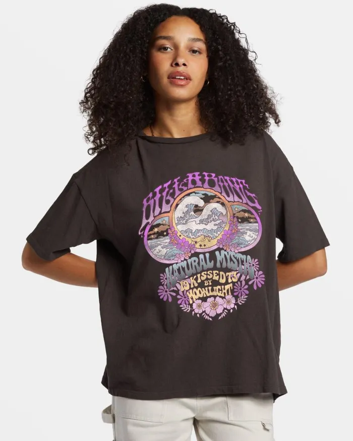 Billabong Natural Mystic TShirt Off Black Womens Tops Billabong Natural Mystic TShirt Off Black Womens Tops