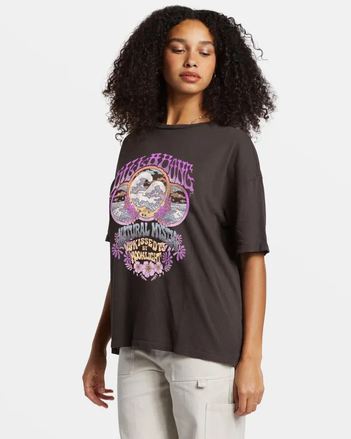 Billabong Natural Mystic TShirt Off Black Womens Tops Billabong Natural Mystic TShirt Off Black Womens Tops